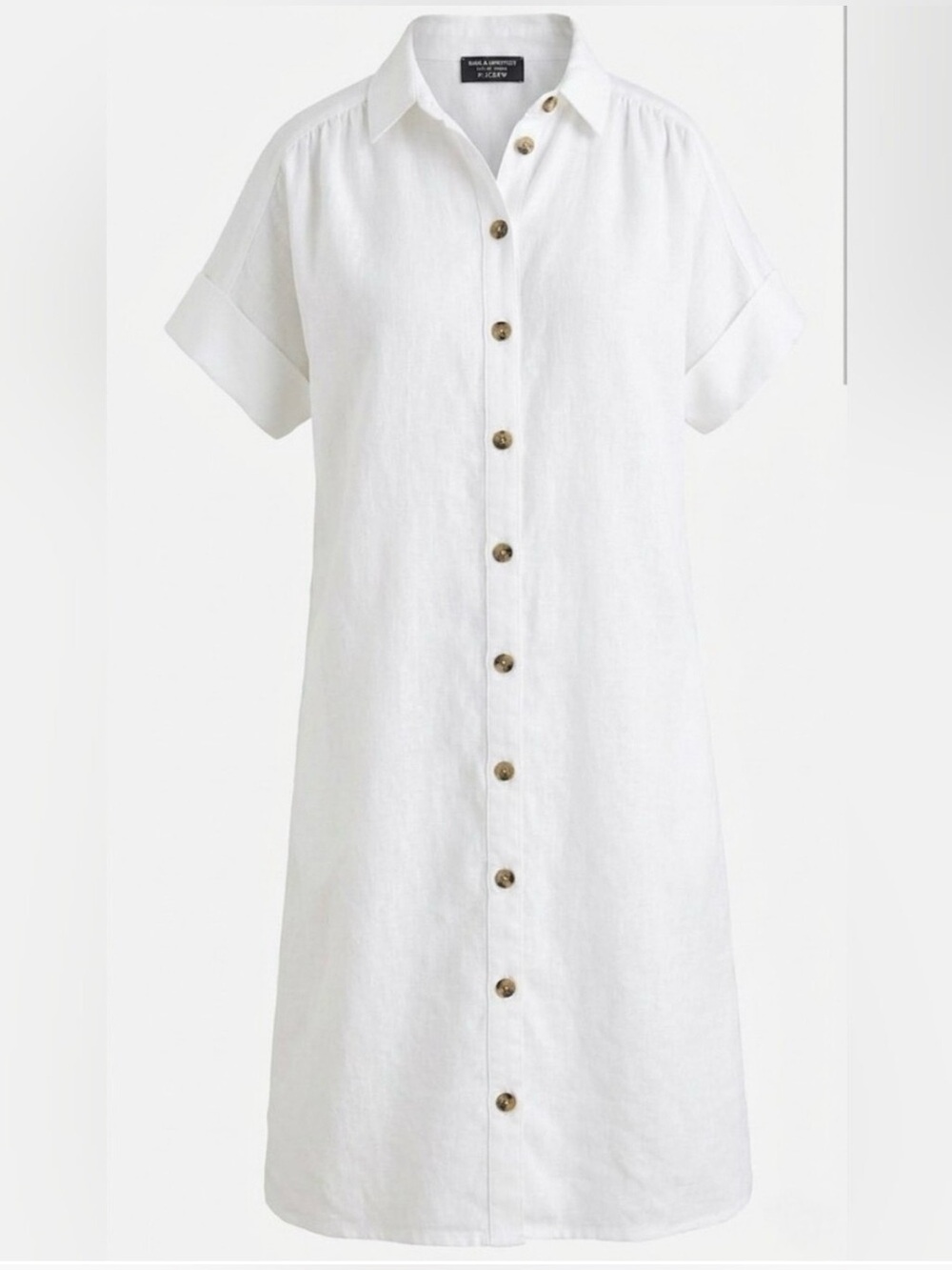 🔆NWT J.Crew Baird McNutt Irish Linen Shirt Dress White XXL AY623